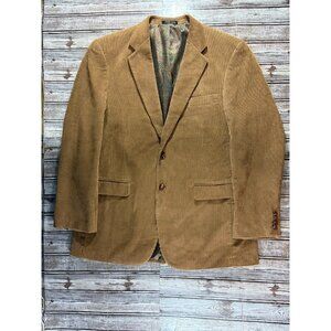 Lauren Ralph Lauren paisley lined Corduroy Blazer Sport Coat Sz 44 L color camel